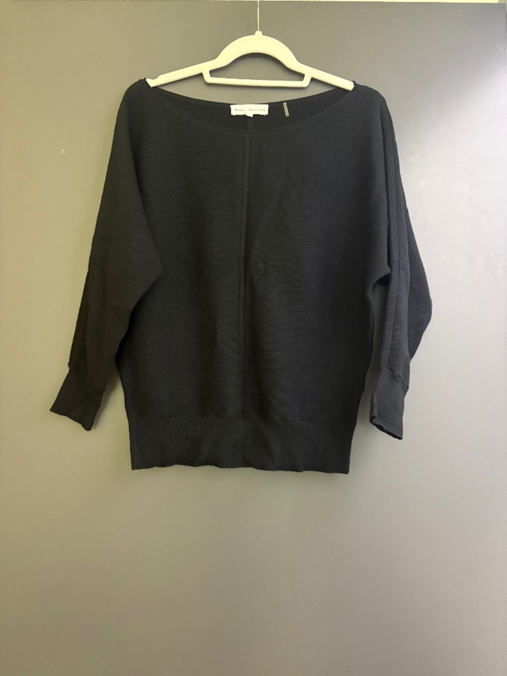 White+Warren Black scoop neck sweater , size S